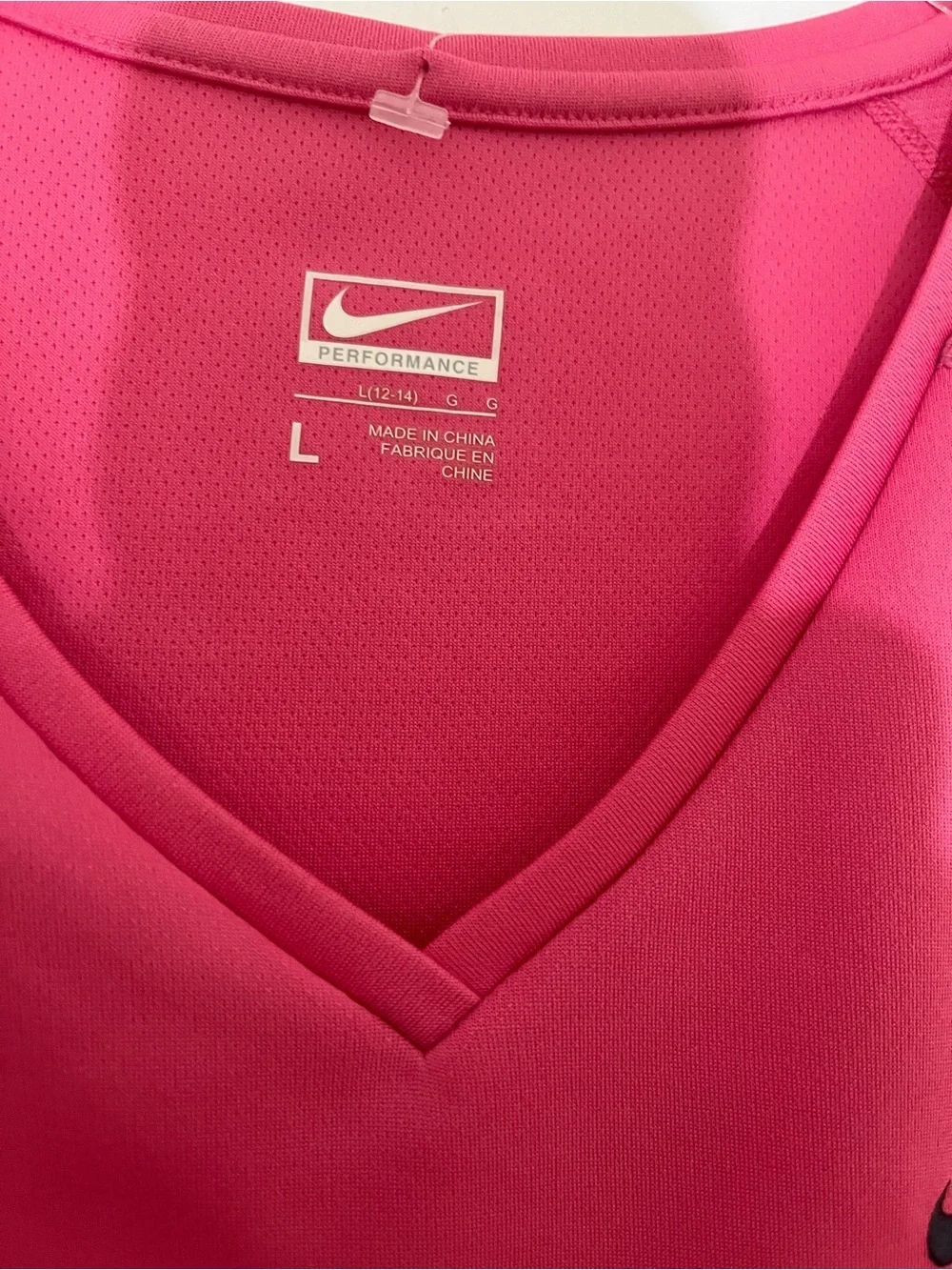 Nike Women's Hot Pink V-Neck Performance Top